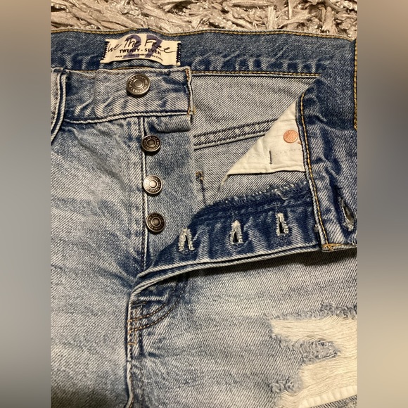 We The Free Distressed Jean Shorts by Free People - Picture 9 of 11